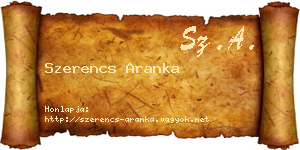 Szerencs Aranka névjegykártya
